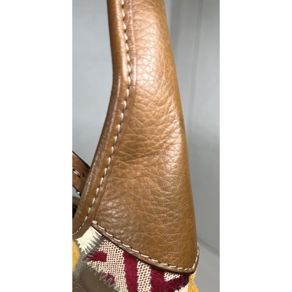 Tignanello Multi Color Suede Patchwork and Brown Leather Shoulder Bag - Picture 13 of 16